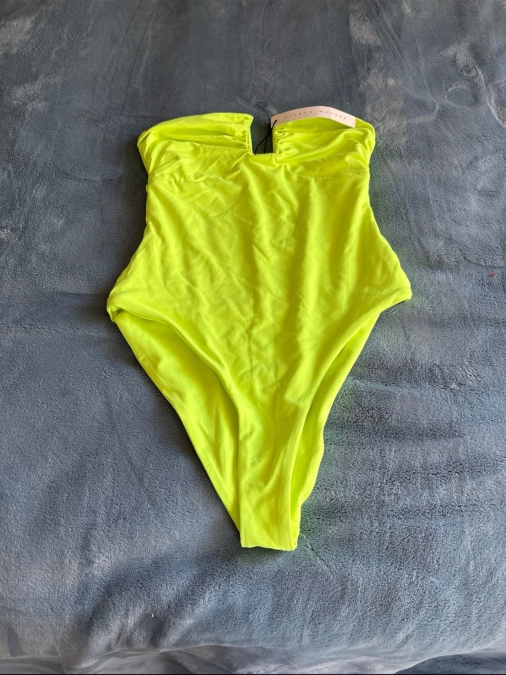 Susan Monaco NWT size small Yellow Strapless One-Piece Swimsuit in electric!